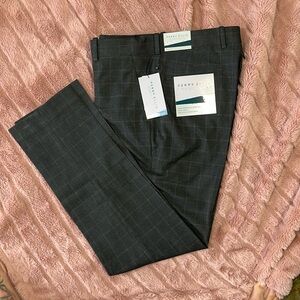 Men’s Perry Ellis dress dark grey pants plaid size 34x30